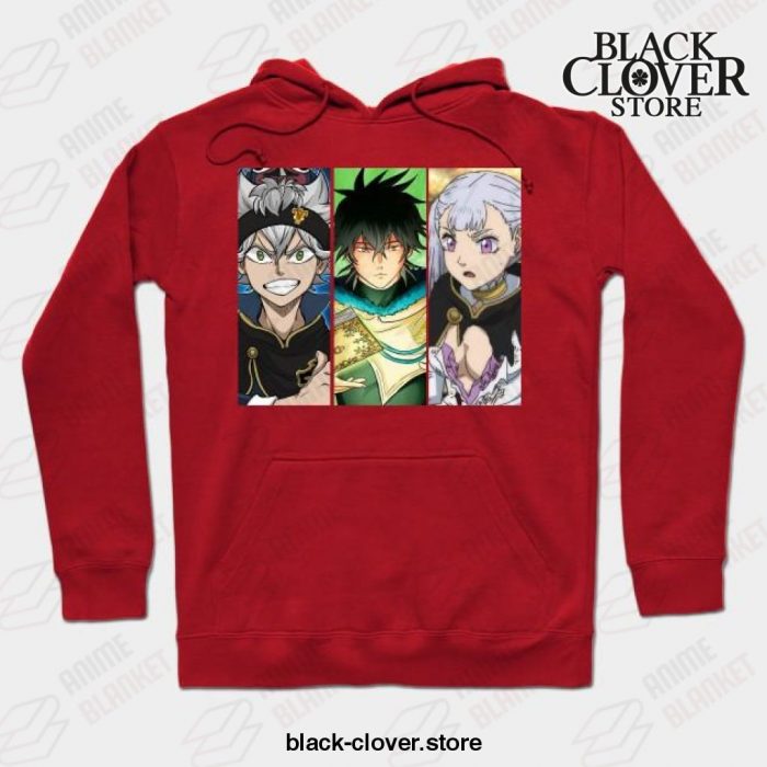 Graphic Love Anime Clover Black Asta Yuno Noelle Hoodie Red / S