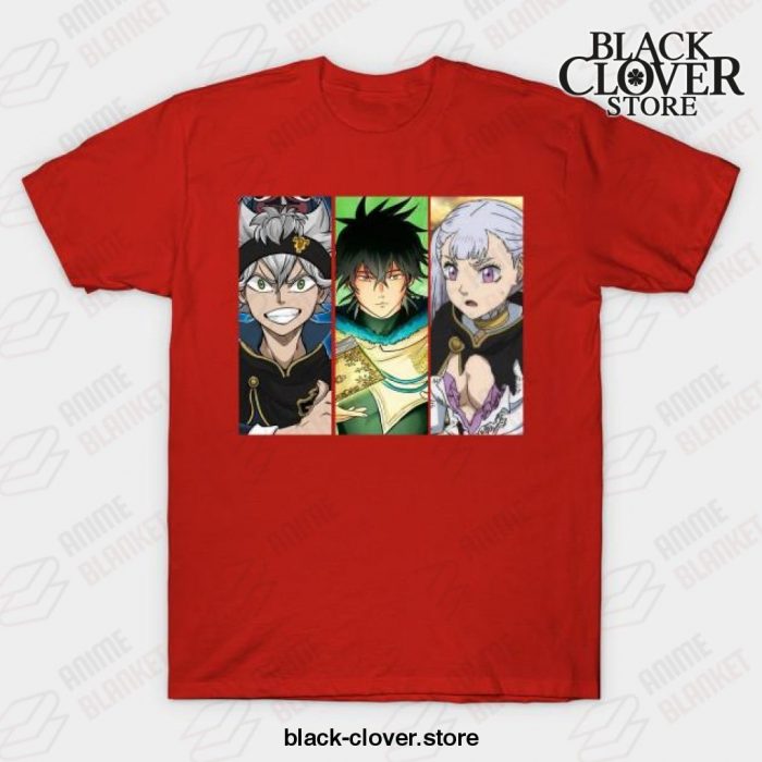Graphic Love Anime Clover Black Asta Yuno Noelle T-Shirt Red / S