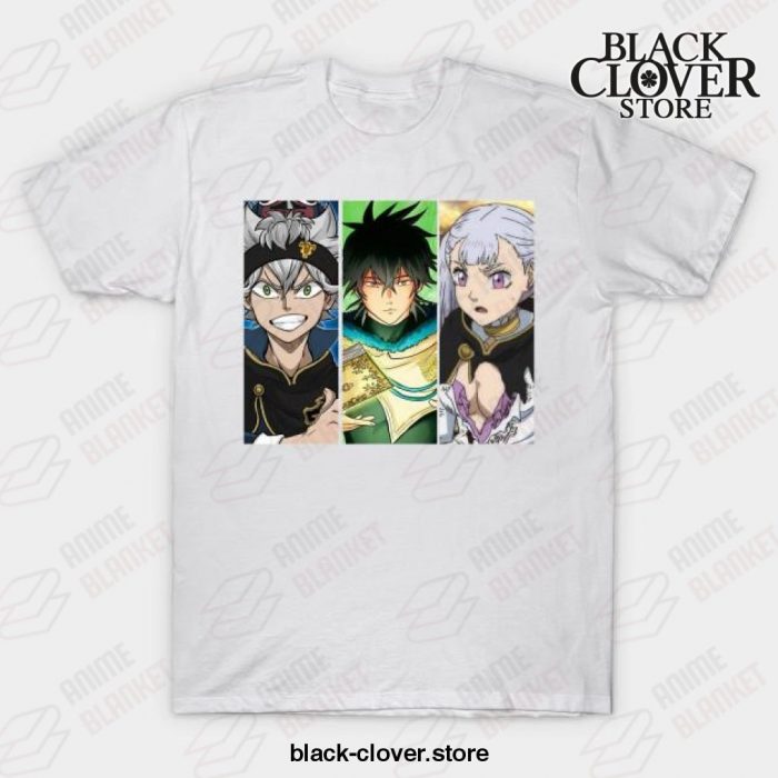 Graphic Love Anime Clover Black Asta Yuno Noelle T-Shirt White / S