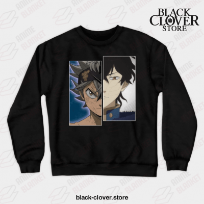 Japanese Manga Black Art Clover Yuno Asta Crewneck Sweatshirt / S