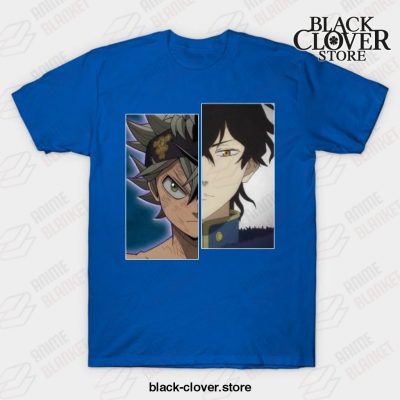Japanese Manga Black Art Clover Yuno Asta T-Shirt Blue / S