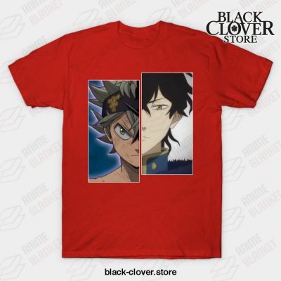 Japanese Manga Black Art Clover Yuno Asta T-Shirt Red / S