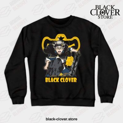 Love Fantasy Manga Black Asta Clover Crewneck Sweatshirt / S