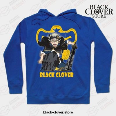 Love Fantasy Manga Black Asta Clover Hoodie Blue / S