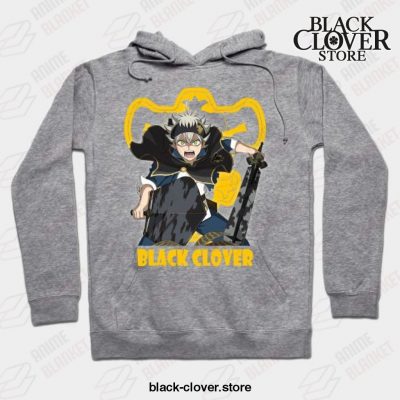 Love Fantasy Manga Black Asta Clover Hoodie Gray / S