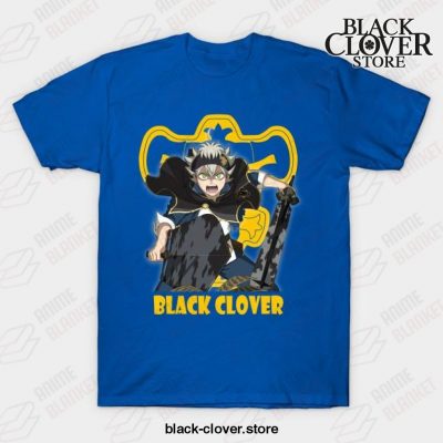 Love Fantasy Manga Black Asta Clover T-Shirt Blue / S