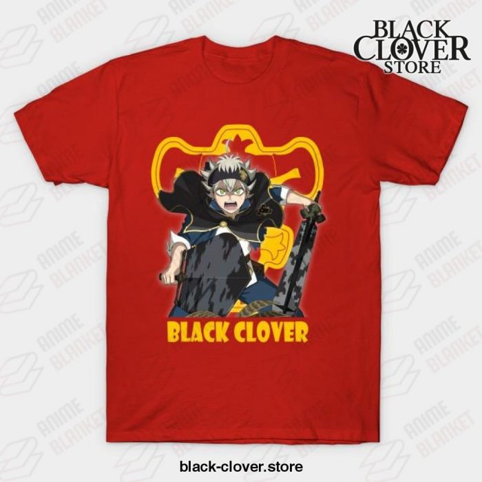 Love Fantasy Manga Black Asta Clover T-Shirt Red / S