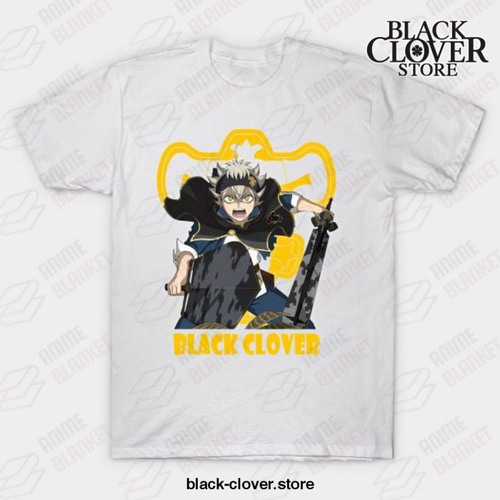 Love Fantasy Manga Black Asta Clover T-Shirt White / S