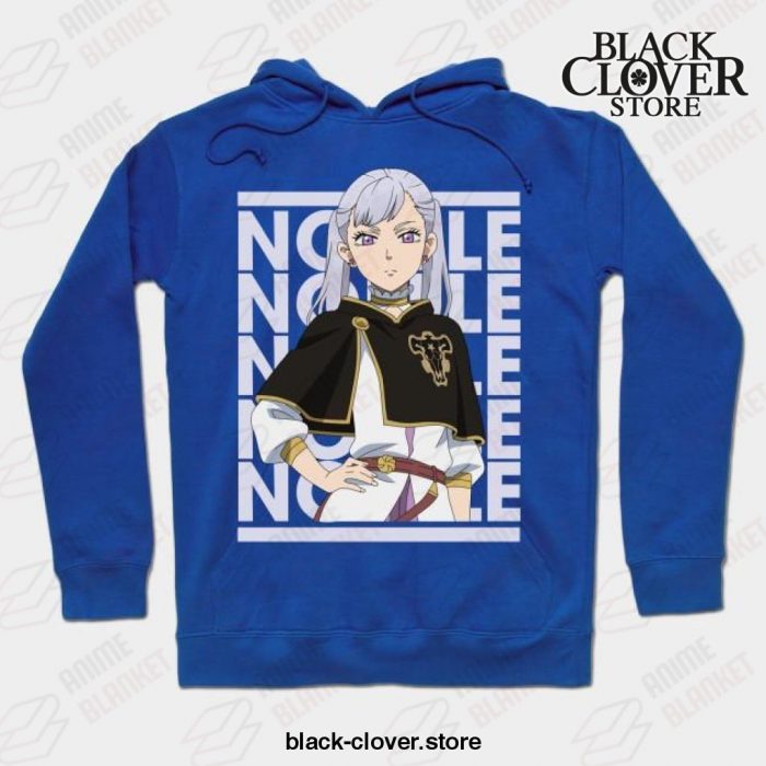 Noelle - Black Anime Clover Hoodie Blue / S