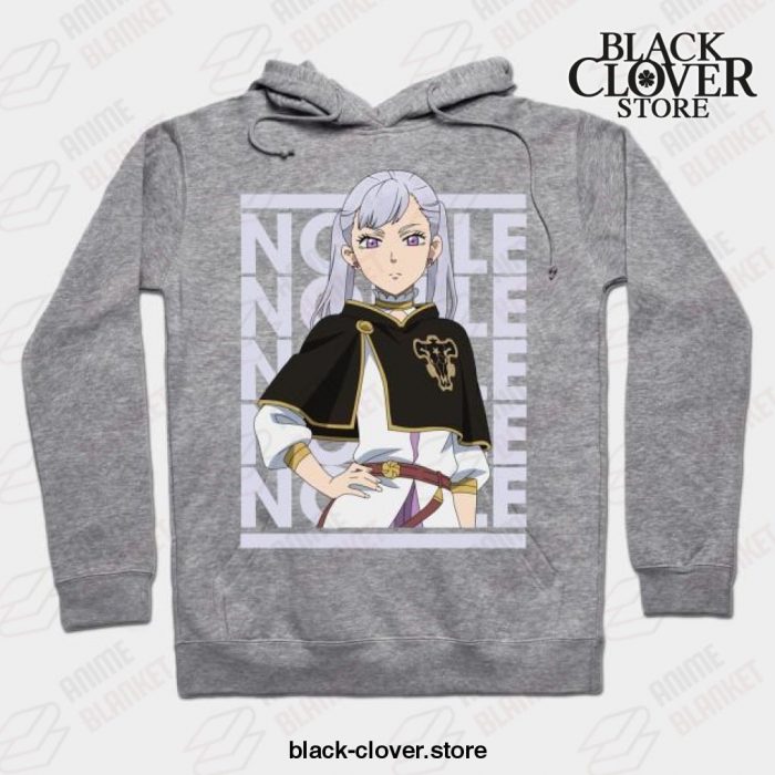 Noelle - Black Anime Clover Hoodie Gray / S