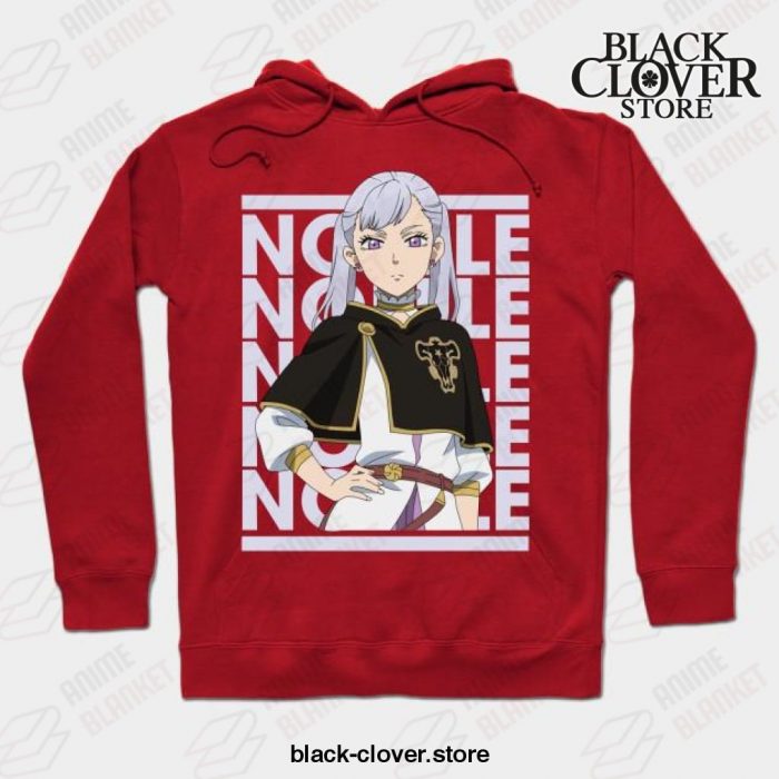 Noelle - Black Anime Clover Hoodie Red / S