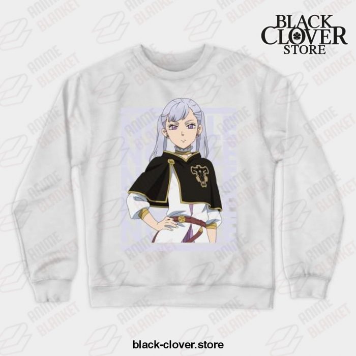 Noelle - Black Anime Clover Sweatshirt White / S