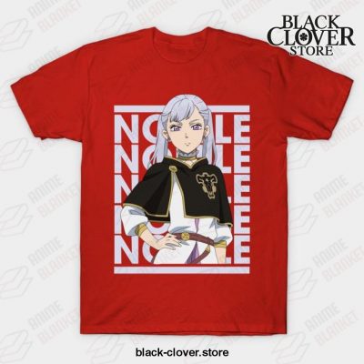 Noelle - Black Anime Clover T-Shirt Red / S
