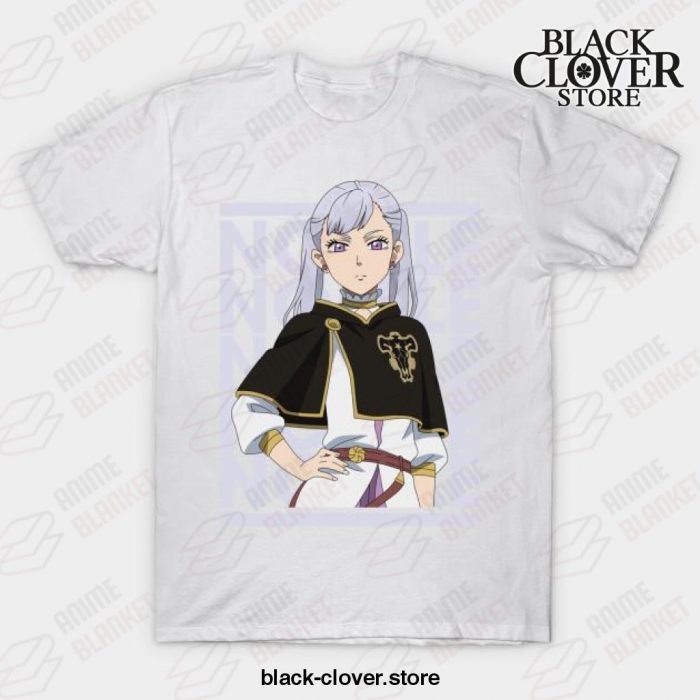 Noelle - Black Anime Clover T-Shirt White / S