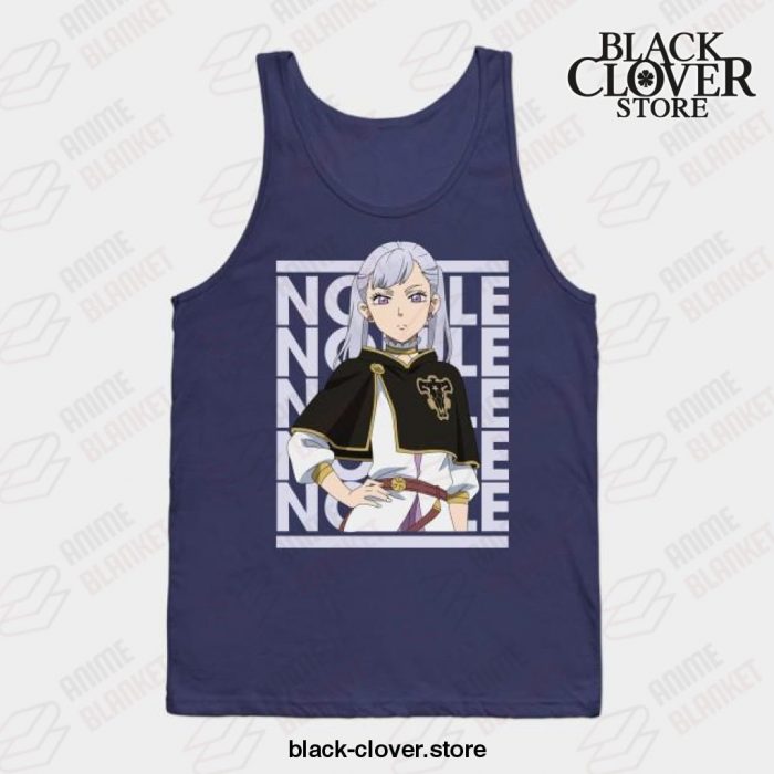 Noelle - Black Anime Clover Tank Top Navy Blue / S
