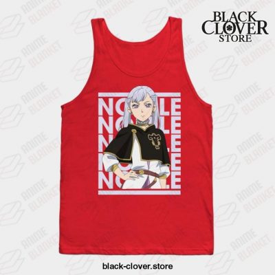 Noelle - Black Anime Clover Tank Top Red / S