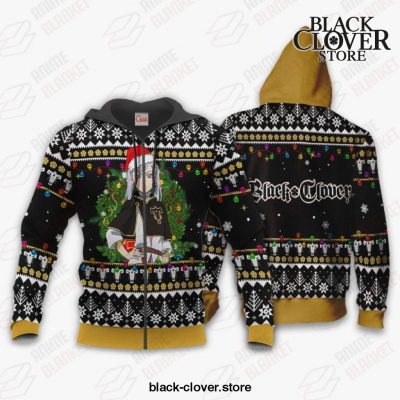 Noelle Silva Ugly Christmas Sweater Black Clover Anime Xmas Gift Va11 Zip Hoodie / S All Over