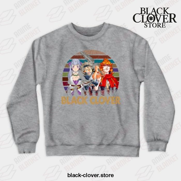 Vintage Black Anime Clover Noelle Asta Yuno Crewneck Sweatshirt Gray / S