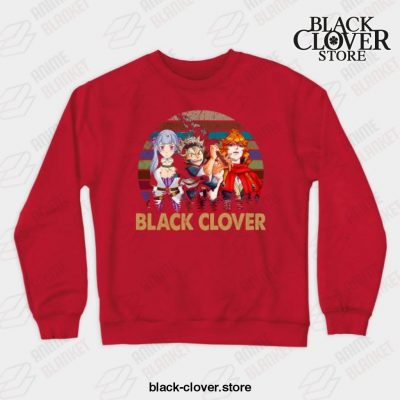 Vintage Black Anime Clover Noelle Asta Yuno Crewneck Sweatshirt Red / S