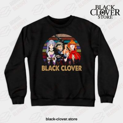 Vintage Black Anime Clover Noelle Asta Yuno Crewneck Sweatshirt / S