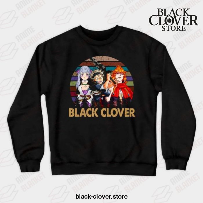 Vintage Black Anime Clover Noelle Asta Yuno Crewneck Sweatshirt / S