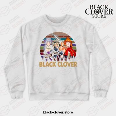 Vintage Black Anime Clover Noelle Asta Yuno Crewneck Sweatshirt White / S