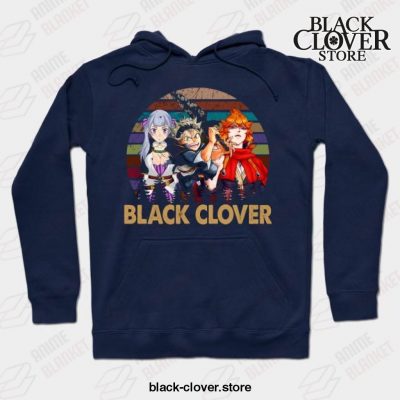 Vintage Black Anime Clover Noelle Asta Yuno Hoodie Navy Blue / S