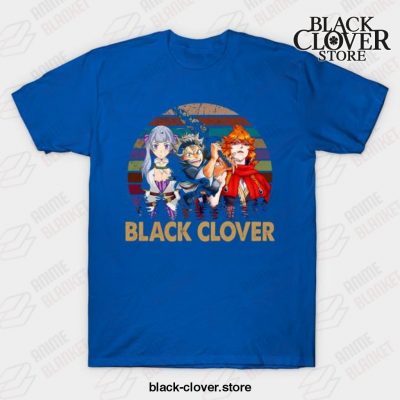 Vintage Black Anime Clover Noelle Asta Yuno T-Shirt Blue / S
