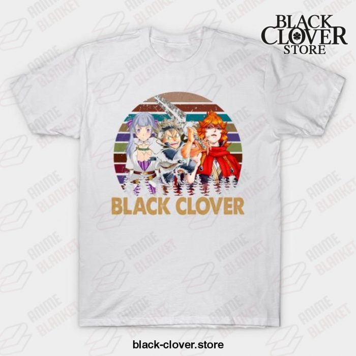 Vintage Black Anime Clover Noelle Asta Yuno T-Shirt White / S