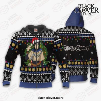 Yuno Ugly Christmas Sweater Black Clover Anime Xmas Gift Va11 Zip Hoodie / S All Over Printed Shirts
